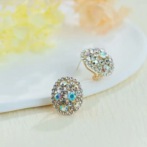 ✨ New crystal & rhinestone SPARKLING ✨ cluster earrings ✨ - Picture 6 of 8